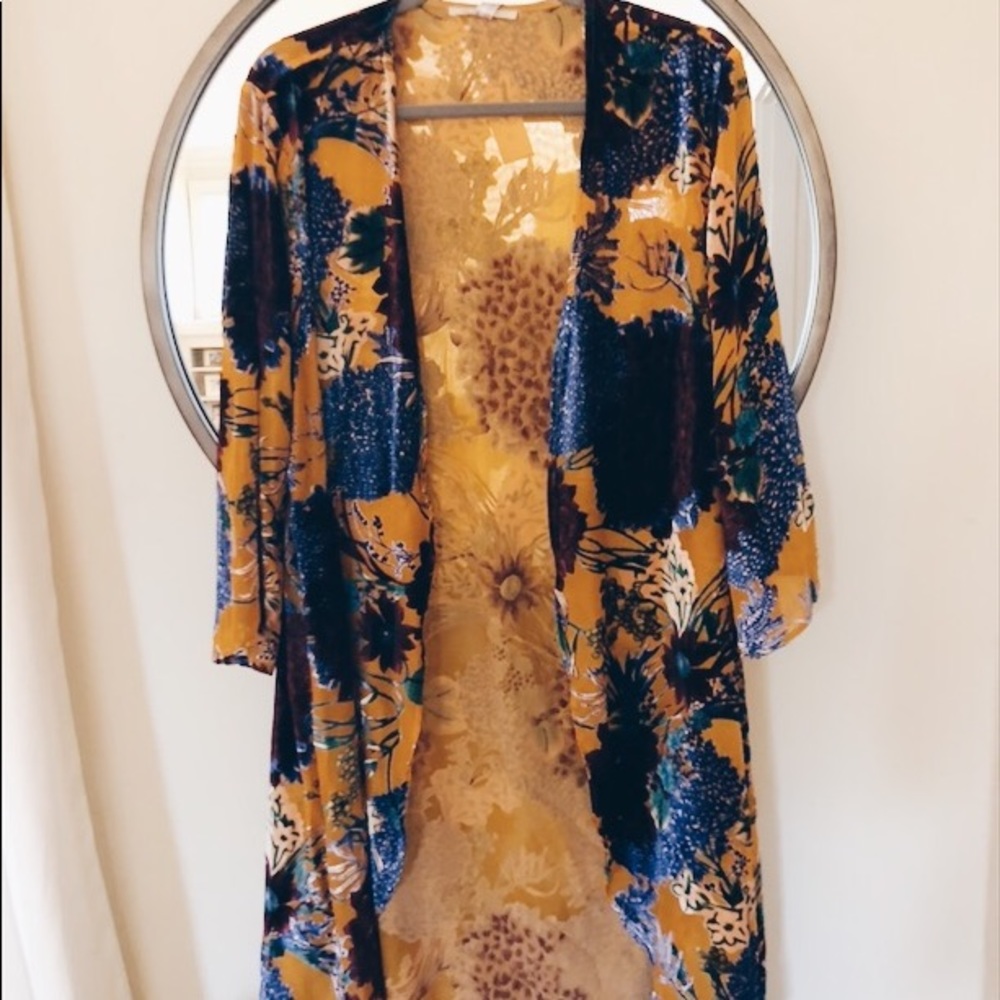 Anthropologie velvet kimono